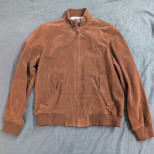 NWT J.Crew Men's Harrington Italian Suede Jacket Aged Mahogany Size Large